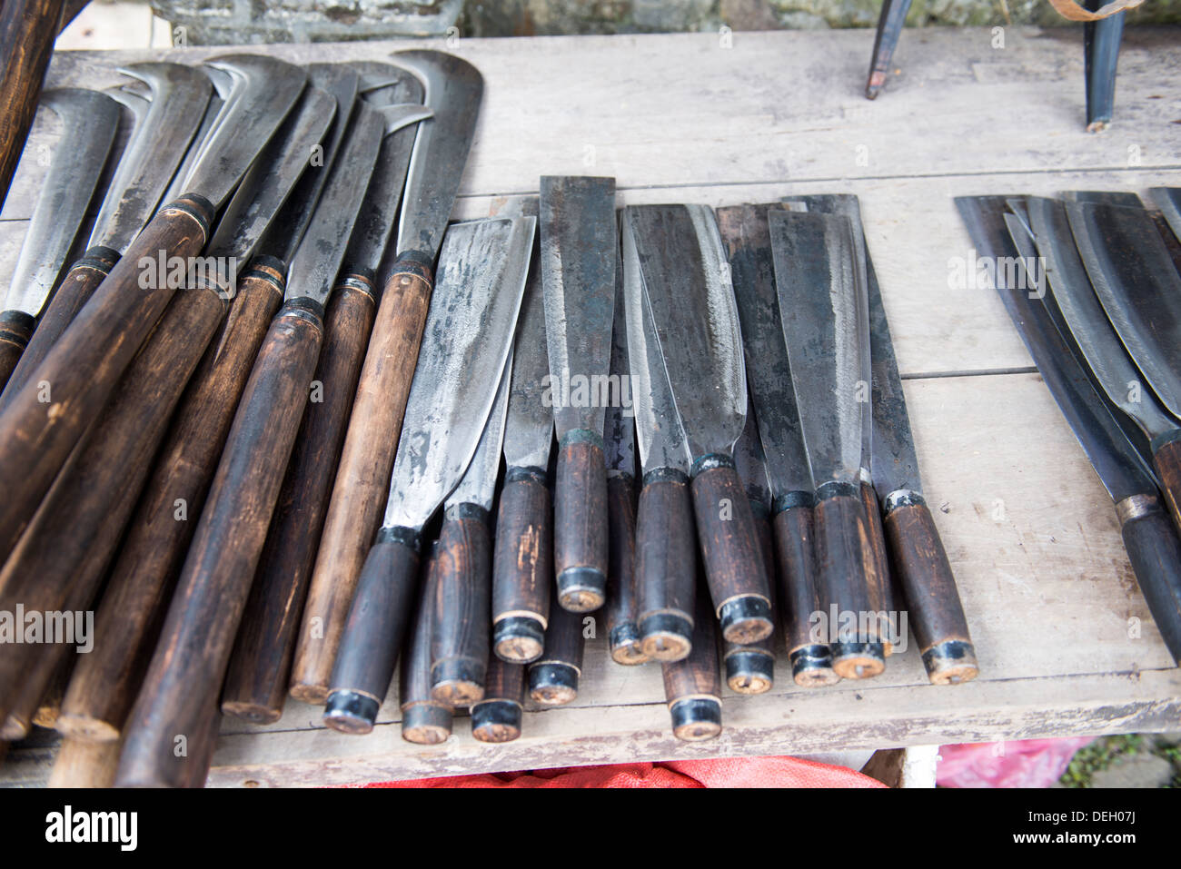 Ethnic group Black Hmong`s farming tools, Sa Pa, Vietnam Stock Photo
